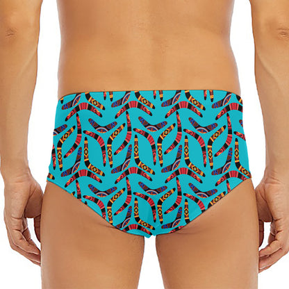 Australian Aboriginal Boomerang Print Men's Triangle Swim Briefs