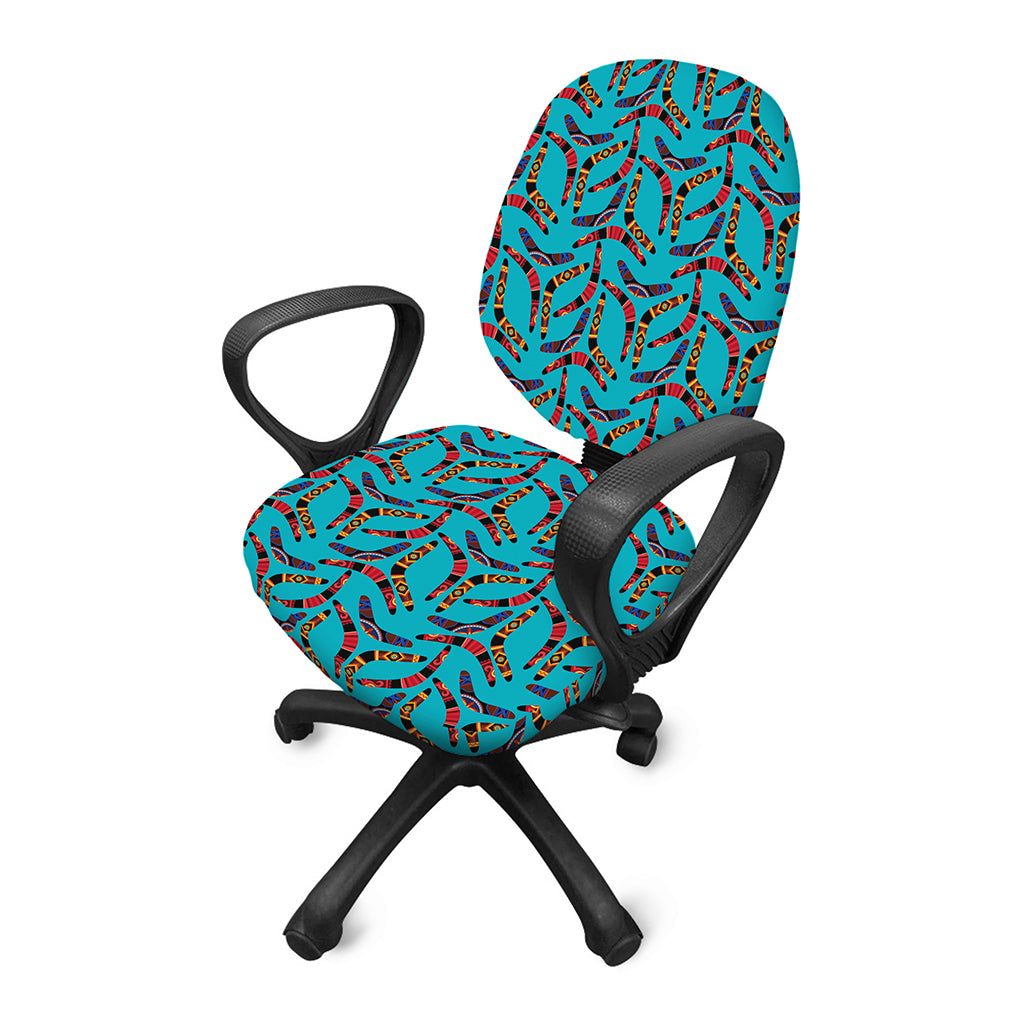 Australian Aboriginal Boomerang Print Office Chair Cover