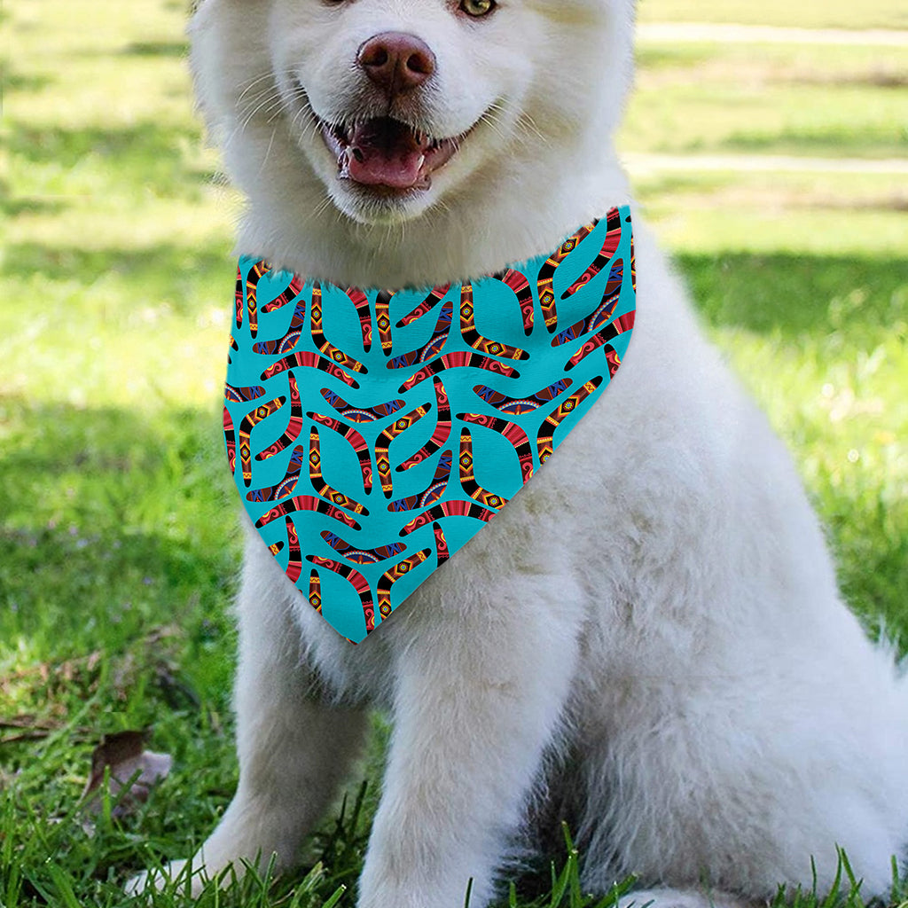 Australian Aboriginal Boomerang Print Over The Collar Dog Bandana