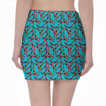 Australian Aboriginal Boomerang Print Pencil Mini Skirt