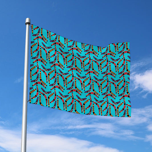 Australian Aboriginal Boomerang Print Polyester Flag