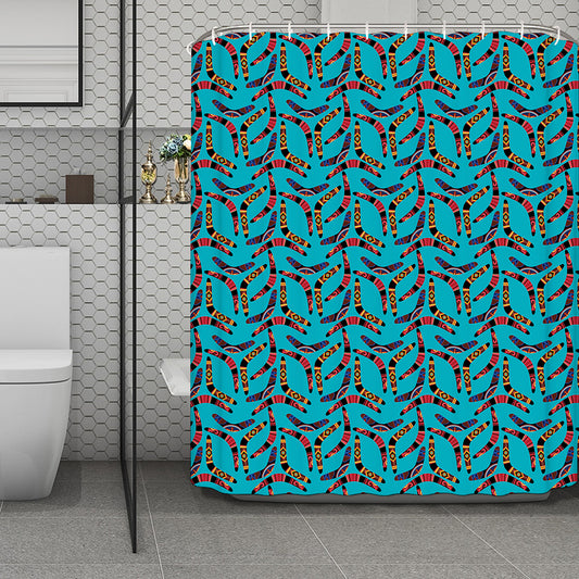 Australian Aboriginal Boomerang Print Polyester Shower Curtain