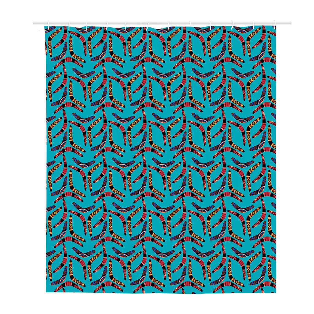 Australian Aboriginal Boomerang Print Polyester Shower Curtain