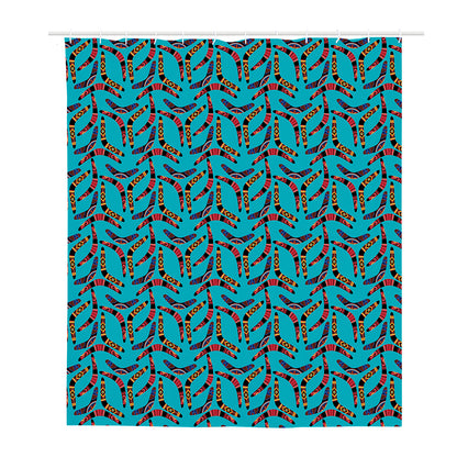 Australian Aboriginal Boomerang Print Polyester Shower Curtain