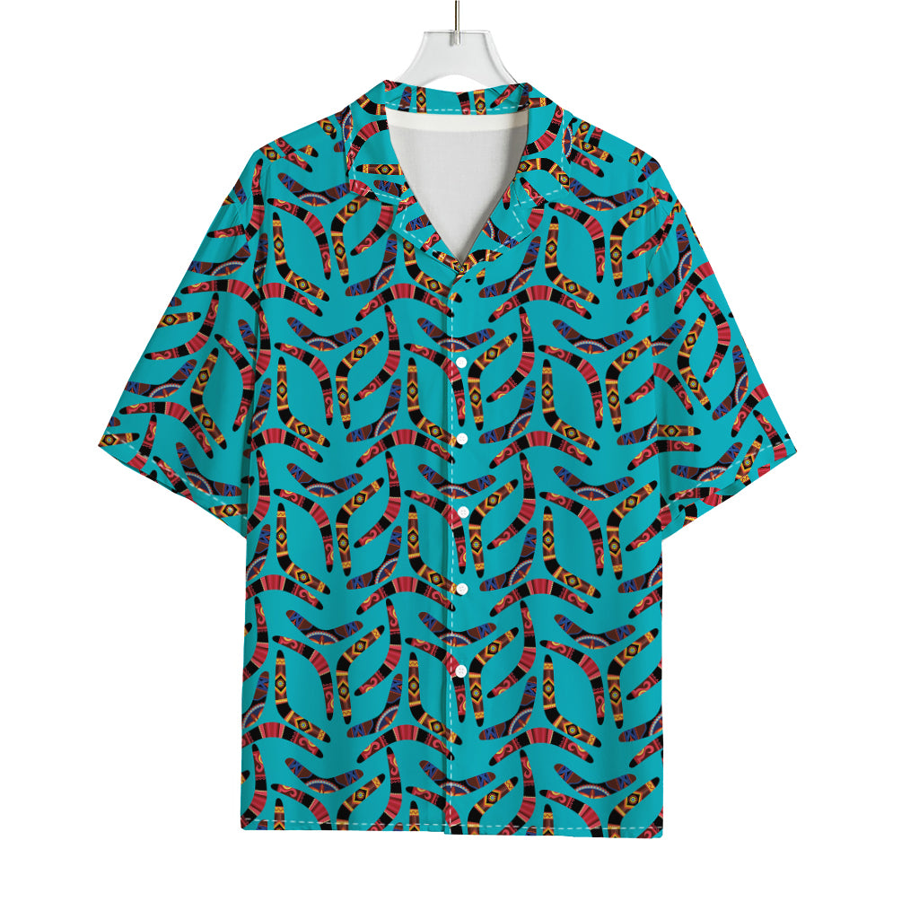 Australian Aboriginal Boomerang Print Rayon Hawaiian Shirt