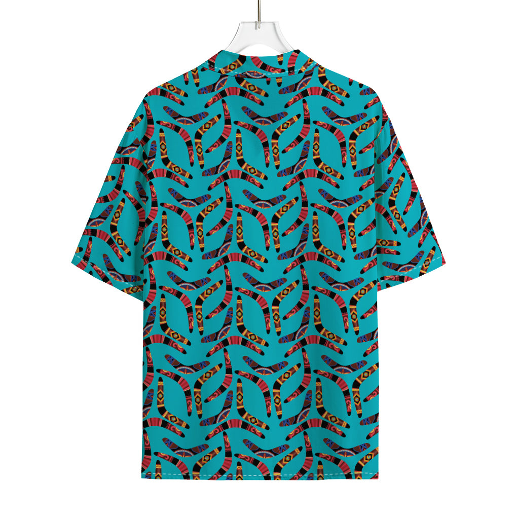 Australian Aboriginal Boomerang Print Rayon Hawaiian Shirt