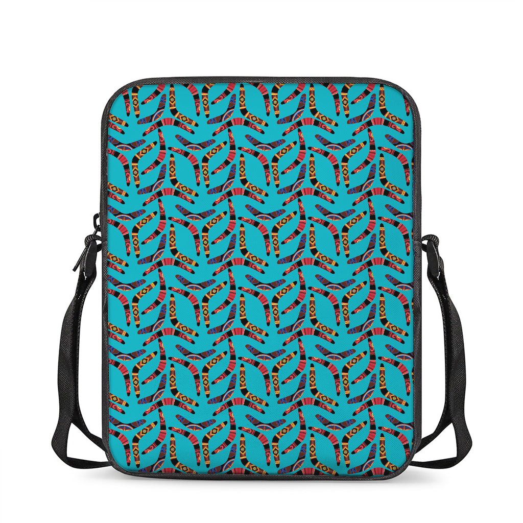Australian Aboriginal Boomerang Print Rectangular Crossbody Bag