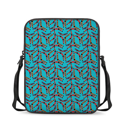 Australian Aboriginal Boomerang Print Rectangular Crossbody Bag