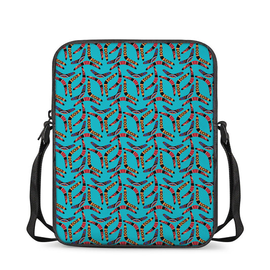 Australian Aboriginal Boomerang Print Rectangular Crossbody Bag