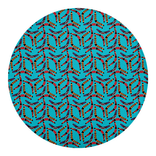 Australian Aboriginal Boomerang Print Round Blanket