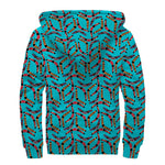Australian Aboriginal Boomerang Print Sherpa Lined Zip Up Hoodie