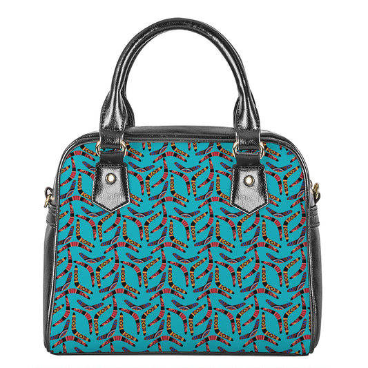 Australian Aboriginal Boomerang Print Shoulder Handbag