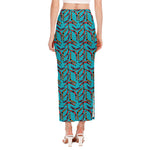 Australian Aboriginal Boomerang Print Side Slit Maxi Skirt