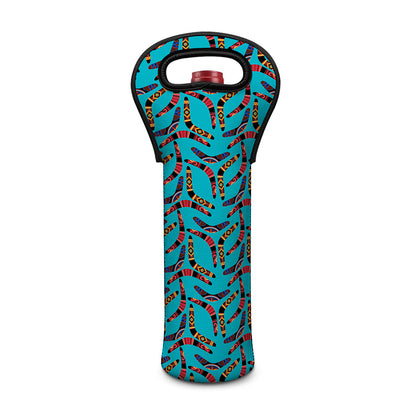 Australian Aboriginal Boomerang Print Single Neoprene Wine Tote