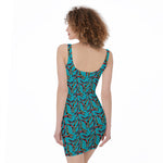 Australian Aboriginal Boomerang Print Sleeveless Bodycon Dress