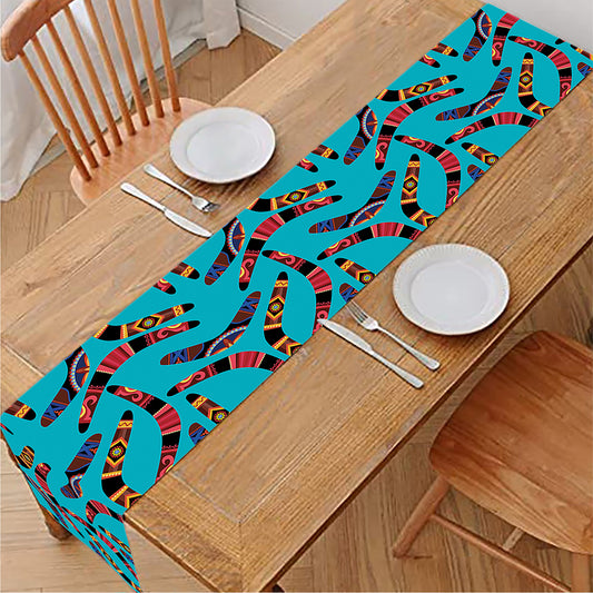 Australian Aboriginal Boomerang Print Table Runner