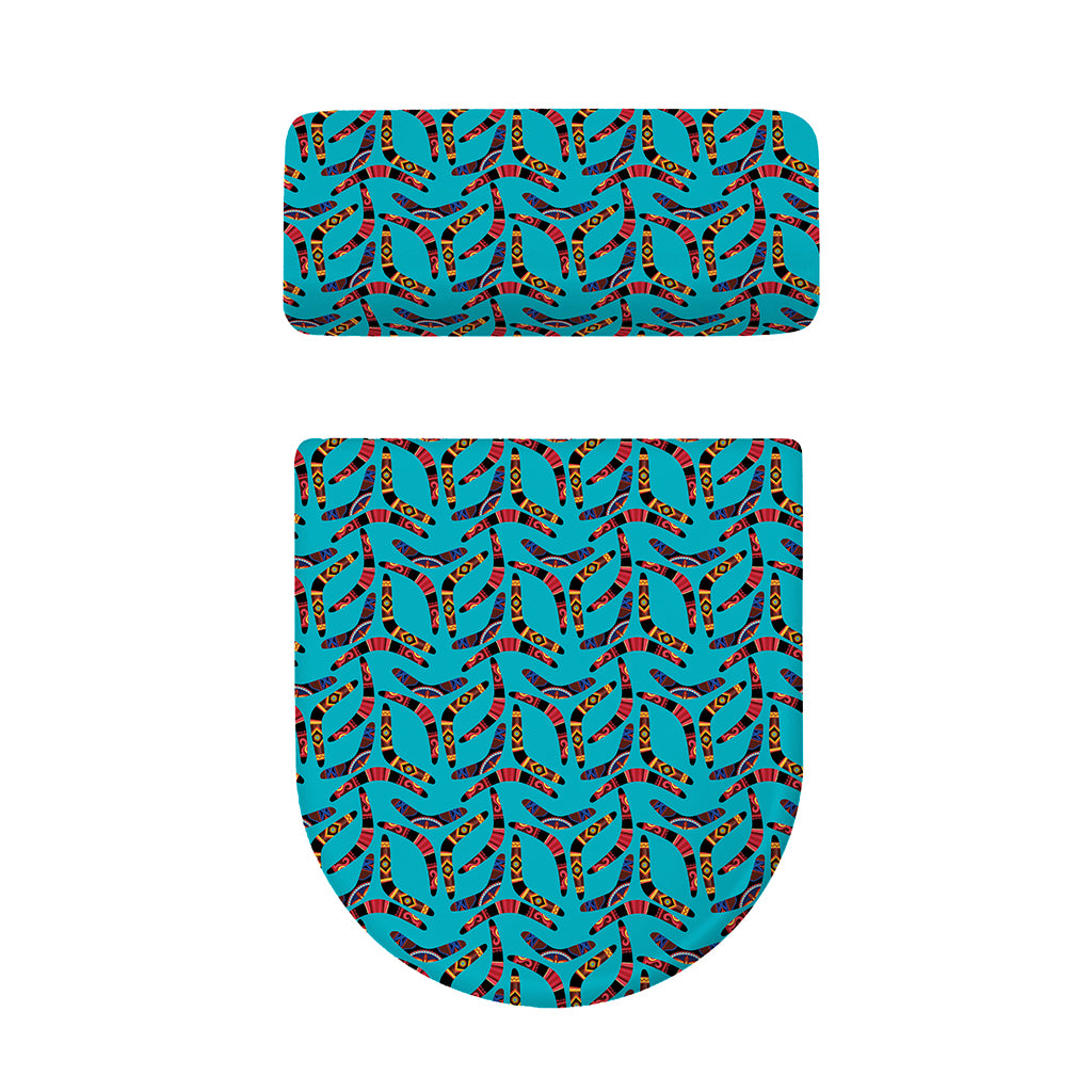 Australian Aboriginal Boomerang Print Toilet Lid And Tank Cover Set