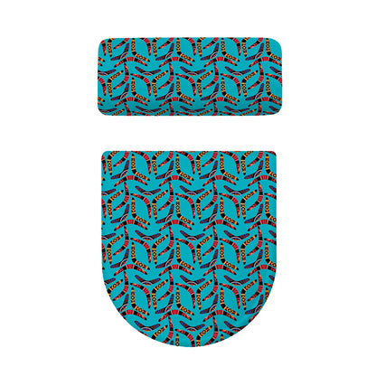 Australian Aboriginal Boomerang Print Toilet Lid And Tank Cover Set