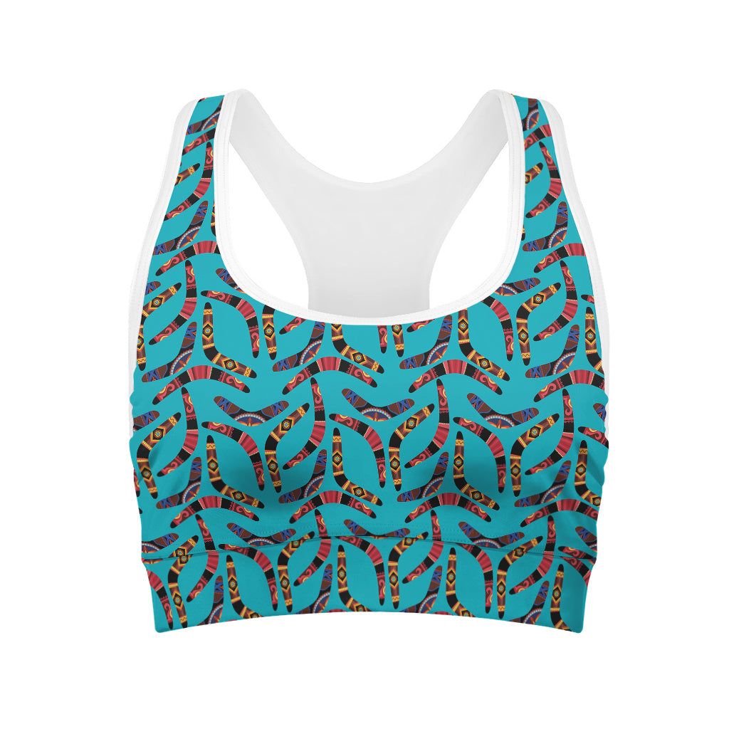 Australian Aboriginal Boomerang Print Women's Sports Bra