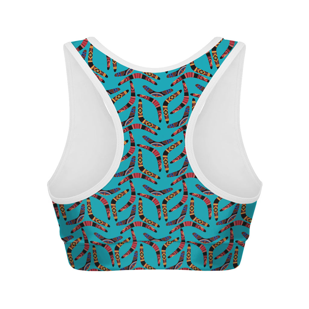 Australian Aboriginal Boomerang Print Women's Sports Bra