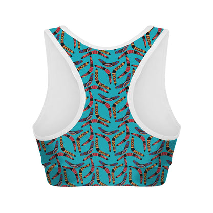 Australian Aboriginal Boomerang Print Women's Sports Bra