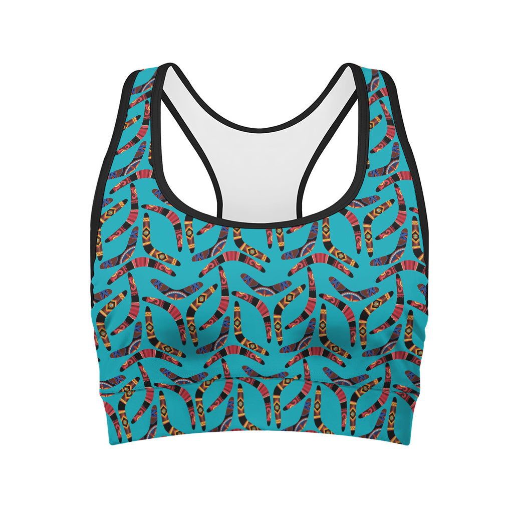 Australian Aboriginal Boomerang Print Women's Sports Bra