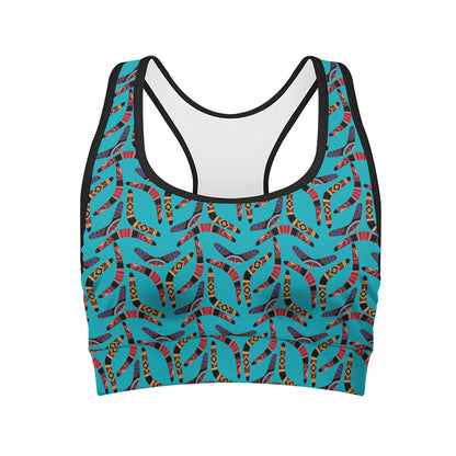 Australian Aboriginal Boomerang Print Women's Sports Bra