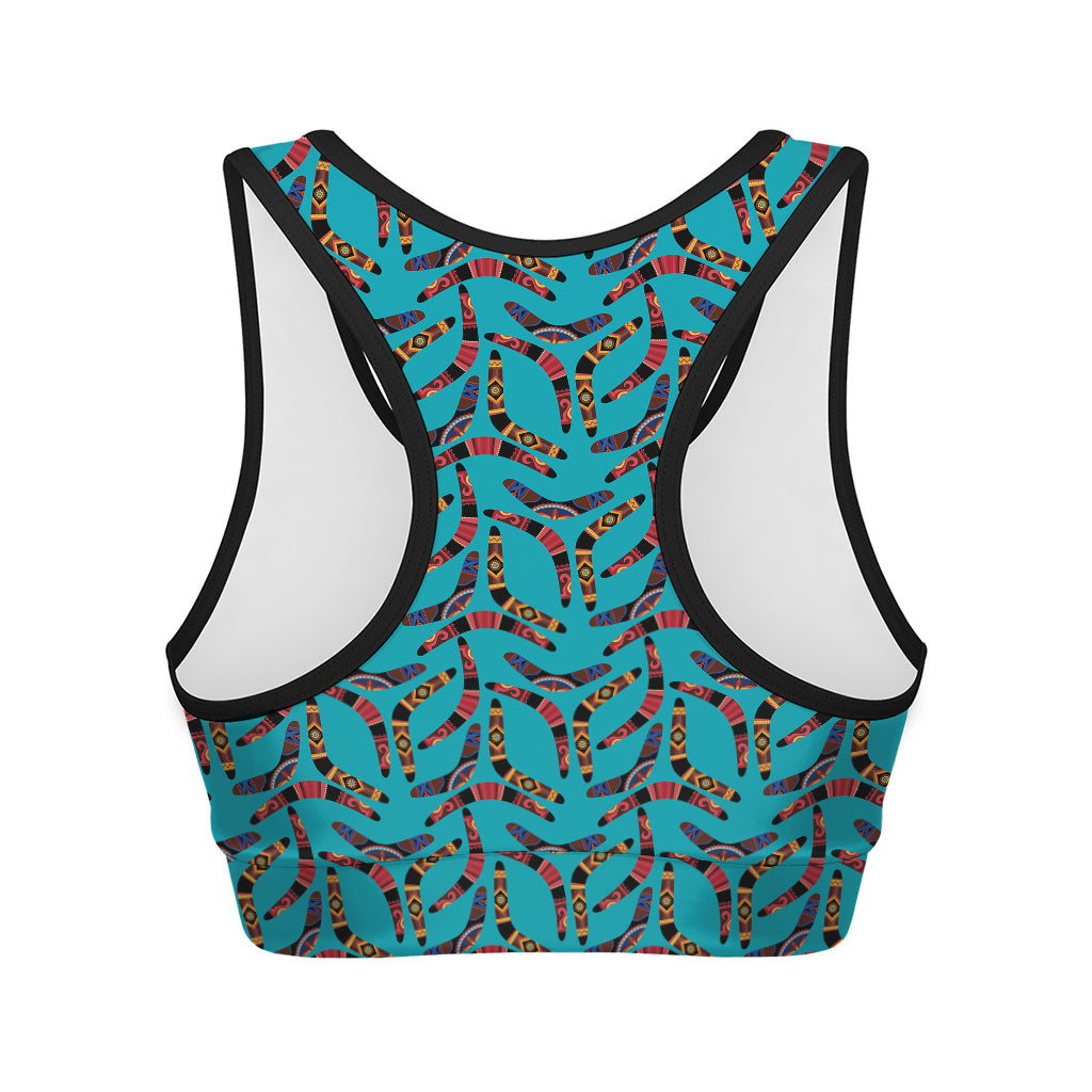 Australian Aboriginal Boomerang Print Women's Sports Bra