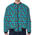 Australian Aboriginal Boomerang Print Zip Sleeve Bomber Jacket