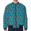 Australian Aboriginal Boomerang Print Zip Sleeve Bomber Jacket