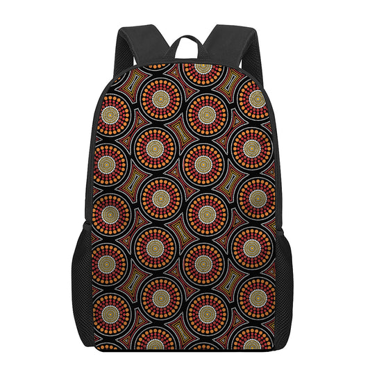 Australian Aboriginal Dot Pattern Print 17 Inch Backpack
