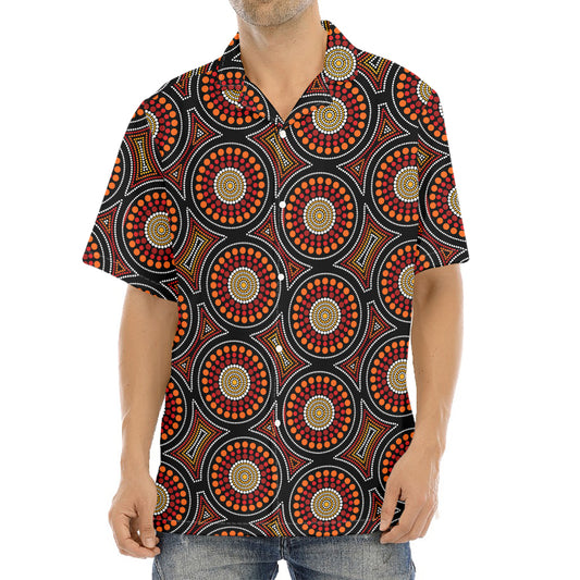 Australian Aboriginal Dot Pattern Print Aloha Shirt