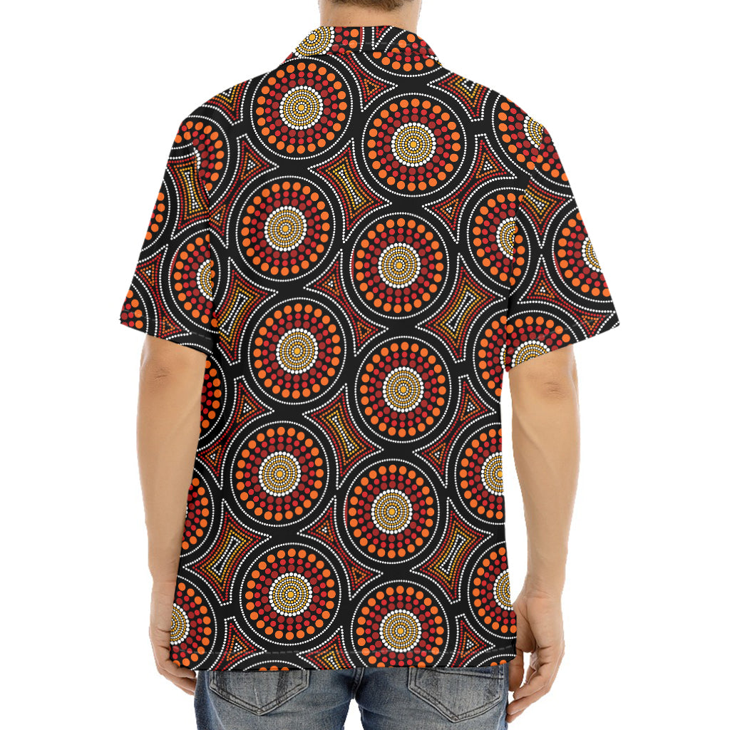 Australian Aboriginal Dot Pattern Print Aloha Shirt