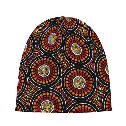 Australian Aboriginal Dot Pattern Print Beanie