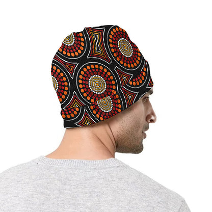 Australian Aboriginal Dot Pattern Print Beanie