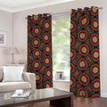 Australian Aboriginal Dot Pattern Print Dimout Grommet Curtains