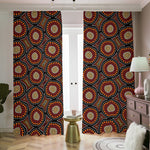 Australian Aboriginal Dot Pattern Print Blackout Pencil Pleat Curtains