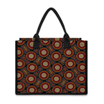 Australian Aboriginal Dot Pattern Print Canvas Tote Bag