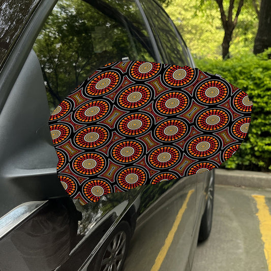 Australian Aboriginal Dot Pattern Print Car Side Mirror Covers