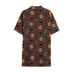 Australian Aboriginal Dot Pattern Print Cotton Hawaiian Shirt