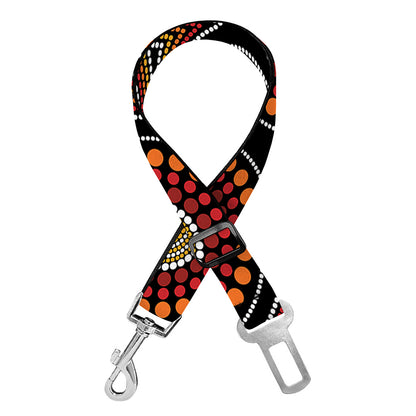 Australian Aboriginal Dot Pattern Print Dog Seat Belt