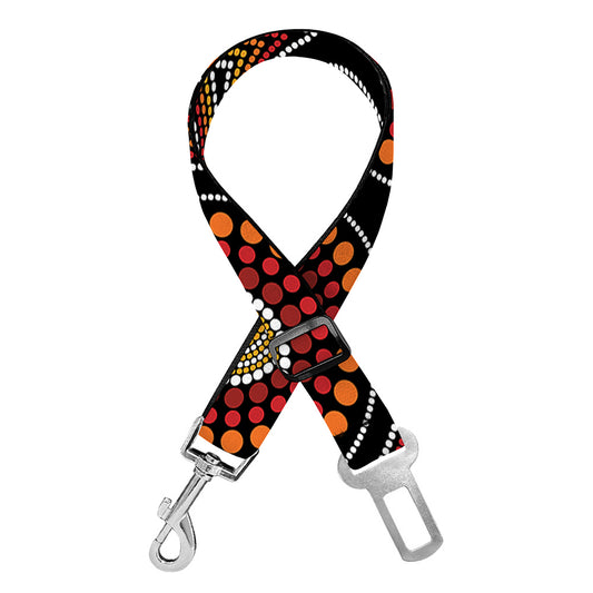 Australian Aboriginal Dot Pattern Print Dog Seat Belt