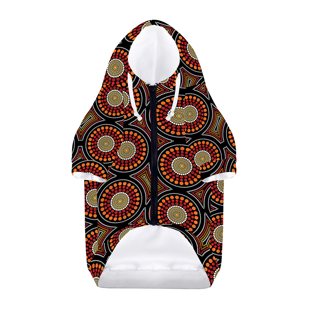 Australian Aboriginal Dot Pattern Print Dog Zip Up Hoodie