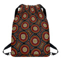 Australian Aboriginal Dot Pattern Print Drawstring Backpack