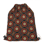 Australian Aboriginal Dot Pattern Print Drawstring Bag