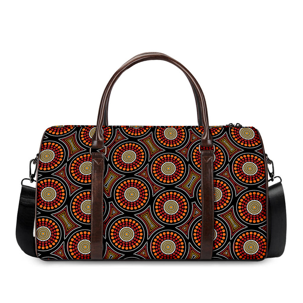 Australian Aboriginal Dot Pattern Print Duffle Bag