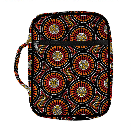 Australian Aboriginal Dot Pattern Print Front Pocket Bible Bag