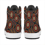 Australian Aboriginal Dot Pattern Print High Top Leather Sneakers