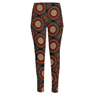 Australian Aboriginal Dot Pattern Print High-Waisted Pocket Leggings