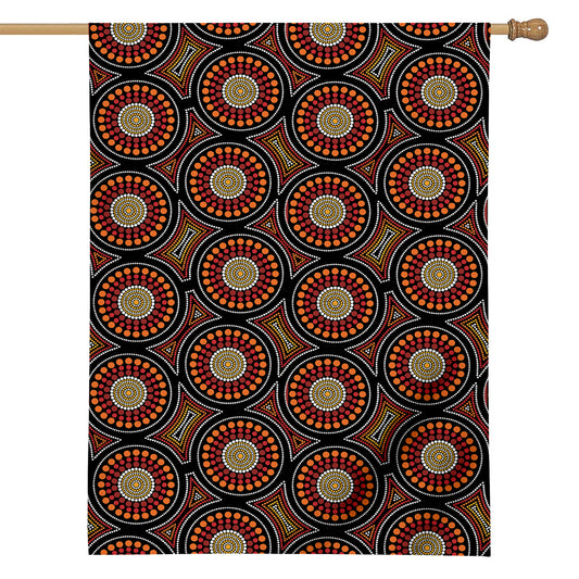 Australian Aboriginal Dot Pattern Print House Flag